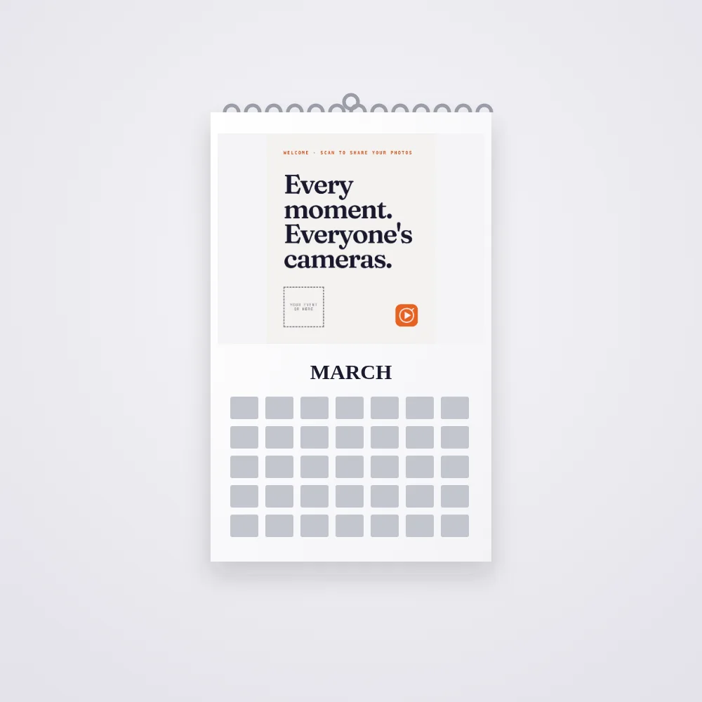 Wall calendar with the Welcome design